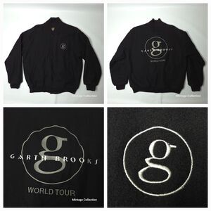VINTAGE GARTH BROOKS WORLD TOUR EMBROIDERED WOOL BOMBER JACKET MADE IN USA Sz L